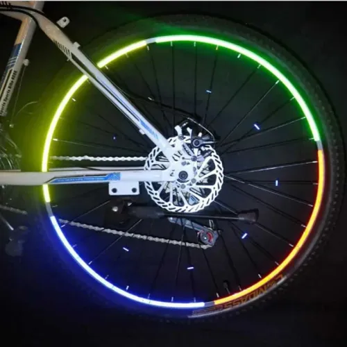 1cm*8m Bike Wheels Reflective Stickers Fluorescent Reflect Strip Adhesive Tape for MTB Bicycle-Yellow Style