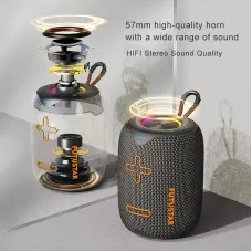 X60 20W Portable Speaker Wireless bluetooth Speaker 57mm Speaker HiFi Bass Sound RGB Light 2400mAh Battery TWS Pairing IPX6 Waterproof Support AUX TF Card USB Playback Outdoors Portable Speakers