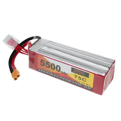 ZOP Power 22.2V 5500mAh 75C 6S LiPo Battery XT60 Plug for RC Drone