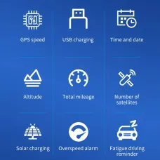 Car Solar GPS Head Up Display Wireless Speedometer Display Speed Time Date Auto Adjust Screen Brightness Car Clock