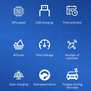 Car Solar GPS Head Up Display Wireless Speedometer Display Speed Time Date Auto Adjust Screen Brightness Car Clock