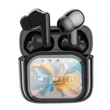 JM19 TWS Earbuds bluetooth 5.4 Earphone LCD Touch Screen Smart Control Mini Portable Music In-ear Sports Headphones