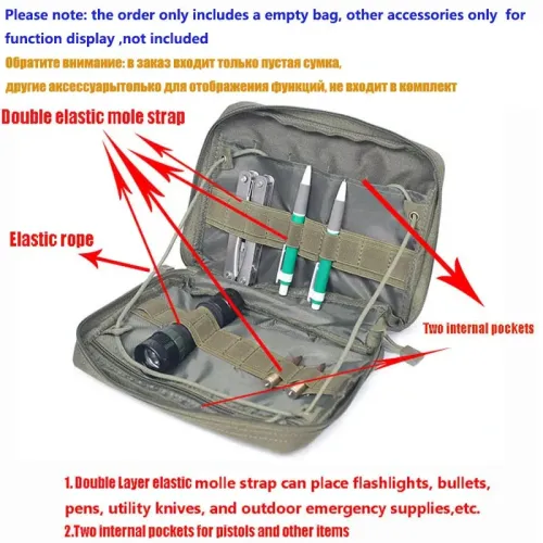 Tactical Admin Molle Pouch Medical EDEMUtility Bag Shell Design Waterproof Attachment Pouches Nylon Hiking Belt Bags