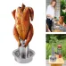 Stainless Steel Removable Chicken Roasting Rack Plate Grilled Chicken Rack Camping Outdoor Barbecue Tray Grilled Chicken Home Kitchen Fork Chicken Rack