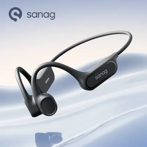 SANAG B33S Bone Conduction Earphone bluetooth V6.0 Headset IPX8 Waterproof Built-in 32G Memory Panoramic Sound HD Call Noise Cancelling Flexible Silicone Lightweight Neckband Sports Headphones