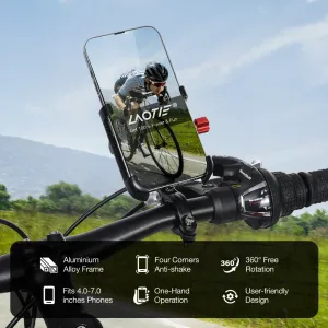 LAOTIBM2 Universal Bike Phone Holder Four Corners Shockproof Free Rotation 4.0"-7.0" Cellphone Electric Scooter Motorcycle Bicycle Mount for SAMEBIKLAOTIE