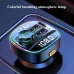 Dual Display Car bluetooth V5.0 FM Transmitter 20W PD + QC3.0 USB Car Charger 7 Colors RGB Backlit Light HiFi Music MP3 Player