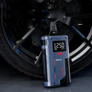 SUITU Jump Starter with Air Compressor Car Emergency Starting Power Supply 150PSI Car Air Pump All-In-One Machine Fast Inflation with LED Lighting