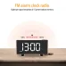 AGSIVO 8 Inch Projection Alarm Clock with 180 Rotatable Projector / FM Radio / Snooze / 3-Level Brightness Dimmer / Curved Clear LED Display / USB Charger For Bedroom Living Room