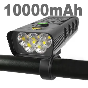 10000mAh Bike Light USB Rechargeable 5000 Lumens Bike Headlight LESuper Bright Flashlight Front Lights and Back Rear light