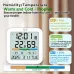 TS-8080 Large Screen Digital Thermometer Hygrometer Alarm Clock with Temperature Humidity Monitor Min Max Record Wall Desk Magnet Mount