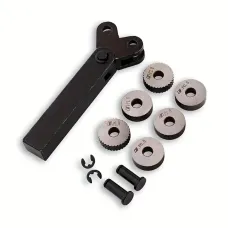 7pcs Steel Dual Wheel Knurling Tool Set with Diagonal Linear Knurl Wheel 0.5/1/2mm Pitch