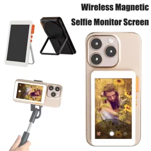 RK-X40F Magnetic Phone Selfie Monitor Screen with Clamp for Smartphone Rear Camera Selfie Vlog Live Stream for iPhone Android phone
