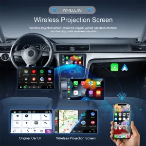Wired to Wireless CarPlay Android Auto 2in1 Mini Adapter 5GHz WiFi5 Suitable for Original Wired Carplay/Auto Cars