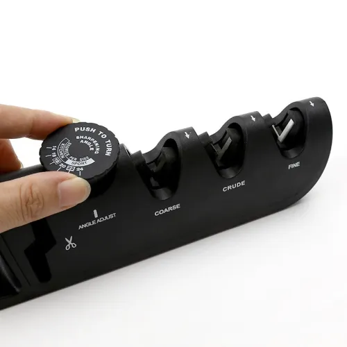 Multifunctional 4-Stage Knife Sharpeners with Adjustable Angle Knob - Premium Quality Handheld Knife Sharpener Small Portable Knife Sharpener for Scissors