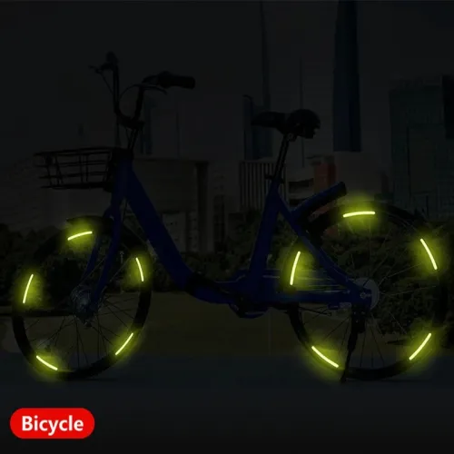 Car Wheel Hub Reflective Stripes Door Handle Safety Warning Sticker Car Warning Tape Automobile Sticker for Car Motorcycle Bike