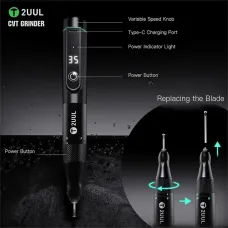 2UUL DA84 Polishing Pen for Mobile Phone Maintenance Portable Stepless Speed Control IC Chip Frame Polishing Disassembly Tool