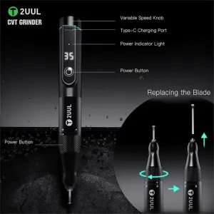2UUL DA84 Polishing Pen for Mobile Phone Maintenance Portable Stepless Speed Control IC Chip Frame Polishing Disassembly Tool