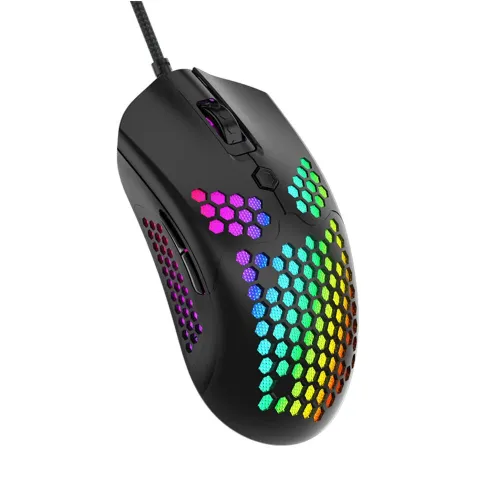ZIYOULANG M5 Wired Game Mouse Breathing RGB Colorful Hollow Honeycomb Shape 12000DPI Gaming Mouse USB Wired Gamer Mice for Desktop Computer Laptop PC
