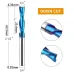 3PCS 1/4 Inch Shank Tungsten Steel Nano Blue Spiral Router Bits Up Cut Down Cut Compression Router Bit for Wood Cutting / Slot Mortise / Engraving