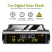 Solar Powered Car Digital Clock with LED Display High Temperature Resistant Shell Built-in Time Date and Temperature Monitor Dashboard Clock Accessories