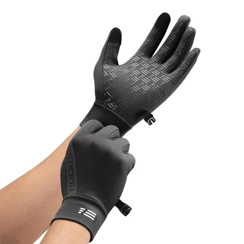 ROCKBROWarm Windproof Anti-slip Cycling Gloves Touchscreen Running Gloves Outdoor Sports Fleece Full-finger Gloves- Recommended temperature 5C-15C