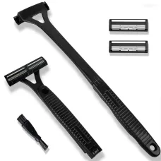 Adjustable Foldable Long Handle Triple-blade Back Hair Shaver Ergonomic Design Waterproof Easy to Use Razor Whole Body Hair Removal