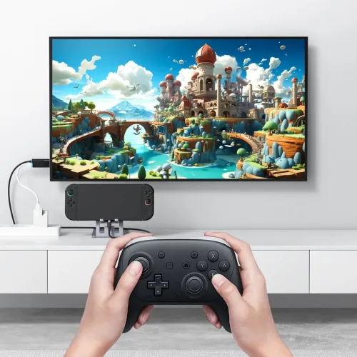 HAGiBiS TCH10 USB-C to HD Cable 4K60Hz Video Cord Support PD100W Fast Charging 2M Long Plug and Play eARC for Switch Steam Deck Laptop Tablet