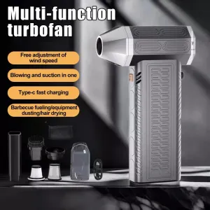 130000RPM  2 In 1 Mini Blower Fan Turbo Jet Fan Brushless Motor Handheld Duct Fan Electric Air Duster Speed Adjustable Cordless Jet Dry Air Blower
