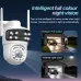 Guudgo Triple Lens Wireless Camera 2MP+2MP+2MP HD Outdoor Waterproof Surveillance Home Camera Mobile Remote 360 Degree Camera