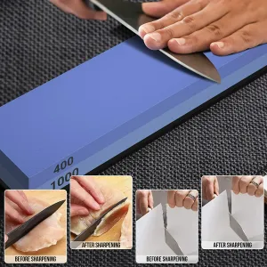 Sharpening Stone Set Premium 4 Side Grit 400/1000 3000/8000 Whetstone Sharpener Non-Slip Base Honing Guide Angle Guide Flatting Stone