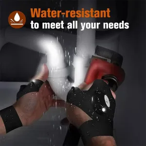 ZANLURLEFlashlight Fishing Half Finger Gloves for Outdoor Night Cycling Camping Hiking Sports Gloves with Lamp Lighting