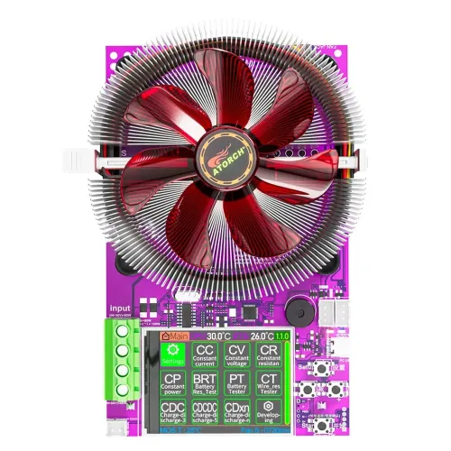 WiFi/bluetooth Tuya CL24R Battery Capacity Tester 150W Advanced Over-Voltage and Over-Temperature Protection 2.4inch TFT High Accuracy 4-Wire System for AA AAA Batteries 1V-200V Load Power Lasting Performance