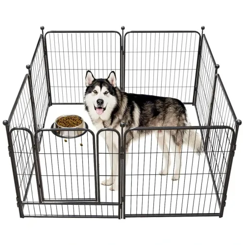 PawGiant Dog Pen 8 Panels 40" Height RV Dog Fence Outdoor Playpens Exercise Pen for Dogs Metal Protect Design Poles Foldable Barrier with Door