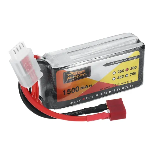 ZOP Power 11.1V 1500mAh 30C 3S LiPo Battery T Plug for RC Car