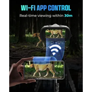 CIGMAN CNVPRO Night Vision Binoculars 4K Video 52MP Photos 8X Zoom WiFi Streaming Infrared Vision 5100mAh Battery IP54 Waterproof Outdoor Camping Hunting