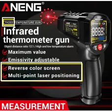 ANENG TH202 TH203 Infrared Thermometer Gun -50C to 600C Multi-Point Laser LCD Backlit Display Adjustable Emissivity High Accuracy Temperature