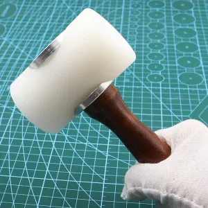 Nylon Leathercraft Carving Hammer with Wooden Handle Leather Craft Carving Hammer Cowhide Sew Harmer Stamping Tool
