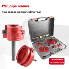 8Pcs PVC Water Line Reamer Set SCH 40 Compatible Tungsten Carbide Blades Aluminum Alloy Body Multi Size Drain Line Deburring Tool for Plumbing Repair Supplies