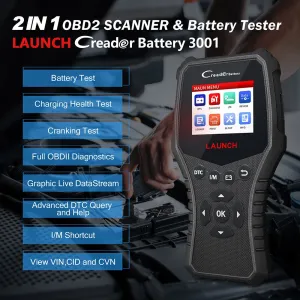 2 in 1 LAUNCH 431 CRB3001 Battery Tester OBD2 Diagnostic Scanner Tools Free Update for Engine PK CR3001 BST360