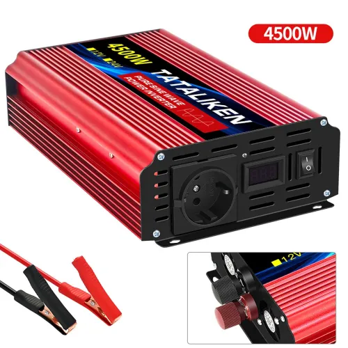 TATALIKEN Pure Sine Wave Power Inverter 4500W Peak Pure Sine Wave 12V 24V to 110-220V 1500W Outdoor Camping Inverter Overload Protection