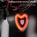 WESBIKING Heart Bicycle Taillight Brake Sensing Smart Start/Stop Memory Waterproof Bike Rear Light for MTB Night Riding Safety
