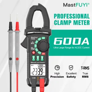 FUYI FY0306 Digital Clamp Meter True RMS Multimeter 5999 Counts AC DC Current Voltage Capacitance Diode Test Temperature Measurement Portable Professional Tool