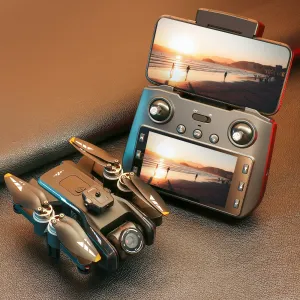 LSRC XT808 GPS 5G WiFi FPV with 5.9inch LCD Screen Controller 720P HD Dual Camera 180 Servo Gimbal 360 Obstacle Avoidance Brushless Foldable RC Drone Quadcopter RTF