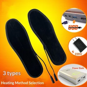 TENGOO USB Charging Heated Insoles Cuttable Washable Winter Warm Electric Feet Warmer Insoles with 3 Heating Methods for Motorcycle Cycling Skiing Hiking Supplies