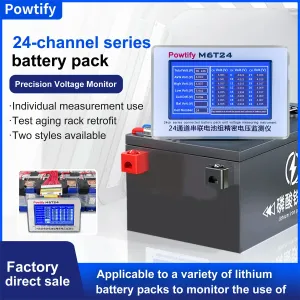 SUNKKO M6T24 Battery Pack Precision Voltage Monitor 24 Channels 5V Range 5.0-Inch LCD Real-Time Monitoring Automatic Analysis