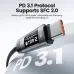 Toocki TX111C4 PD240W Type-C to Type-C Cable with Smart OLED Display PD3.1 SFC2.0 Fast Charging Data Transmission Tinned Copper Core Line 1M Long for iPhone 17 17 Pro 16 Pro Max 15 for Xiaomi 17pro for Huawei Mate XTs for OPPO for VIVO