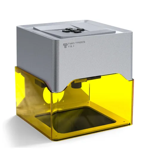 EU/US/BR Direct TWO TREES TS1 Mini Laser Engraver Machine 3W 80x80mm Engraving Area Desktop CNC Engraving for Wood Leather Plastic Offline Operation with Safety Goggles Lightburn Compatible DIY Craft Tool