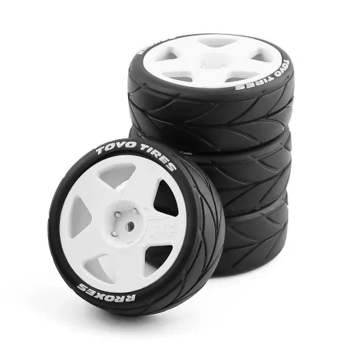 4PCS Rally Drift On-Road Tires Wheels 12mm Hex for 1/10 HPI KYOSHO TAMIYA TT02 RC Car Vehicles Model Parts