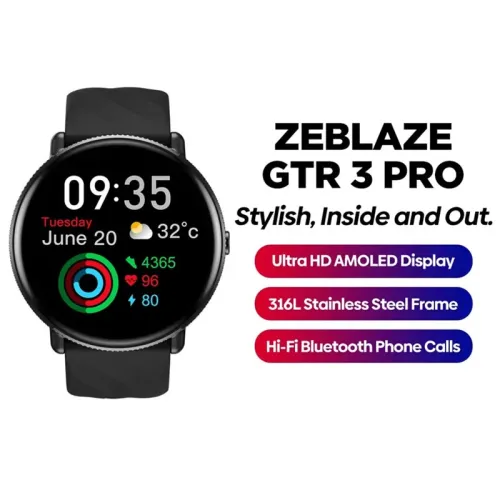 World PremiereZeblaze GTR 3 Pro 1.43 inch Ultra HD AMOLED 466*466 pixels 316L Stainless Steel Fitness & Wellness Smart Watch